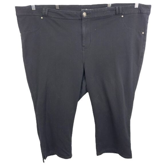 Lane Bryant Plus Size 28 Capri Pants Black Knit Solid Cotton‎ Stretch 661 - Picture 10 of 10